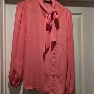 New York & Company Coral Button Down Blouse